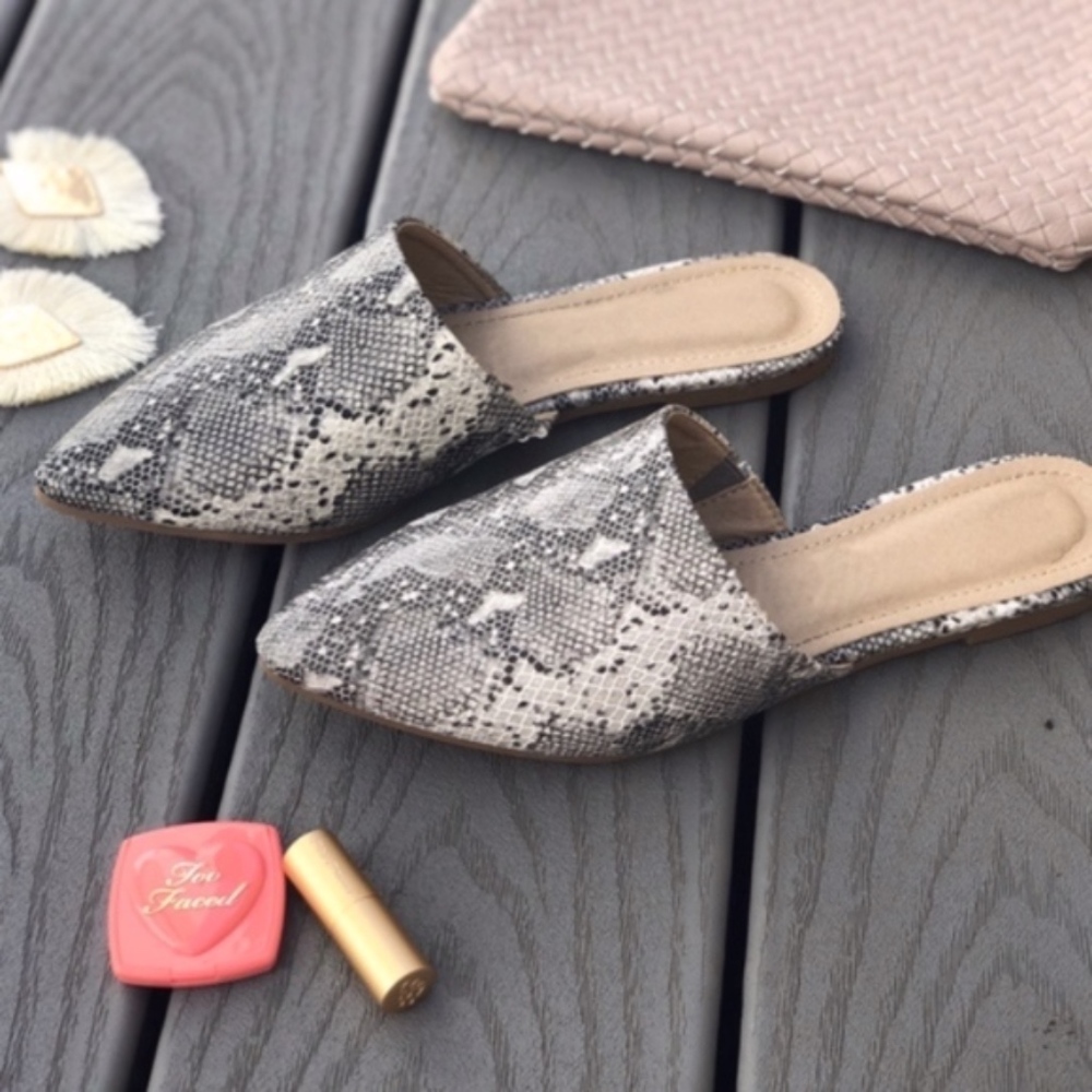 FINAL - SAVANNAH vegan leather Snake Print Mules - Picture 5 of 7